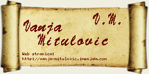 Vanja Mitulović vizit kartica